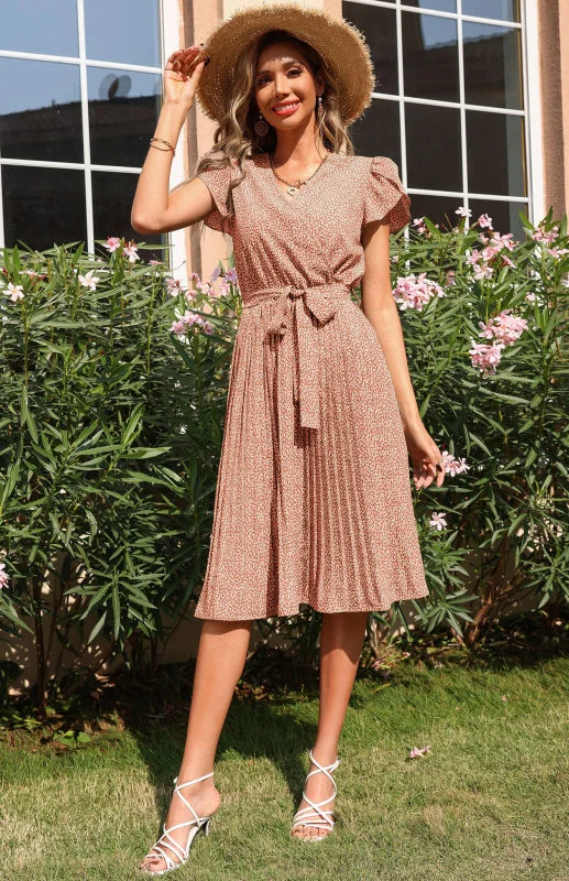 Patterned V-neck Folded for Gown Skirt Women lace skirt delicate
