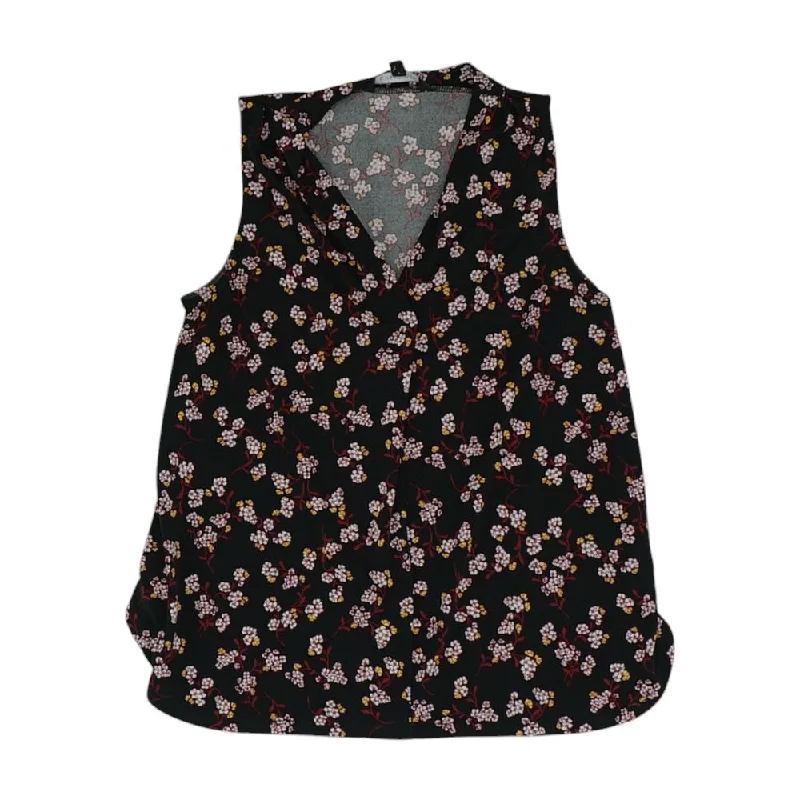Black Floral Tank strappy tank top