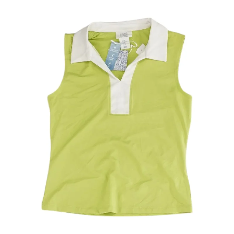 Neon Green Solid Active Tank sheer tank top