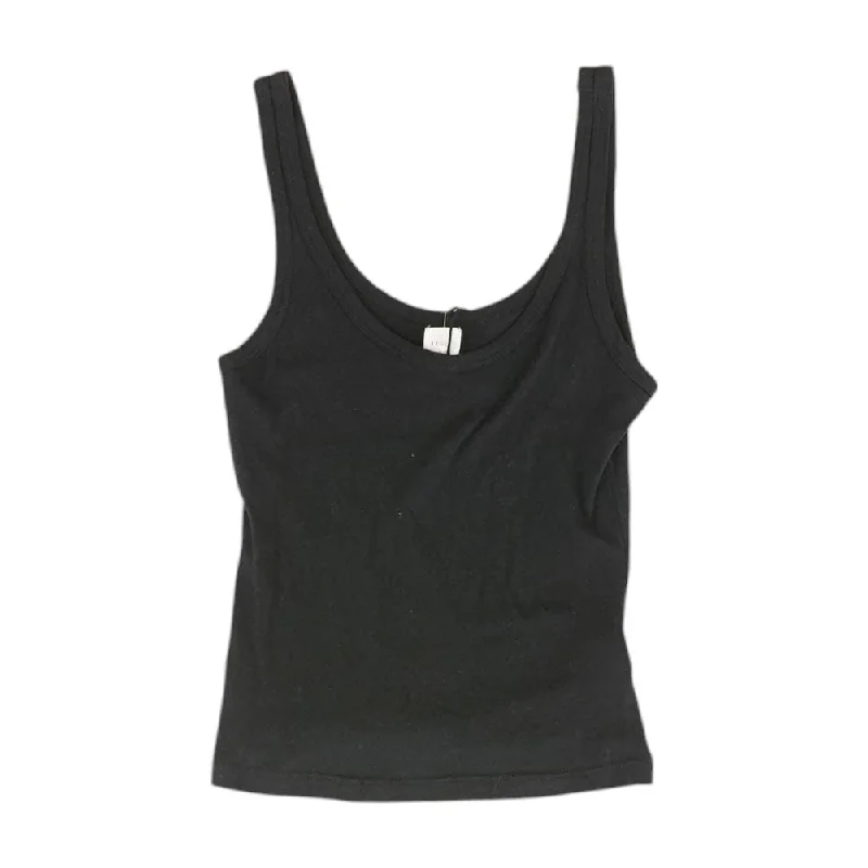 Black Solid Tank glitter tank top