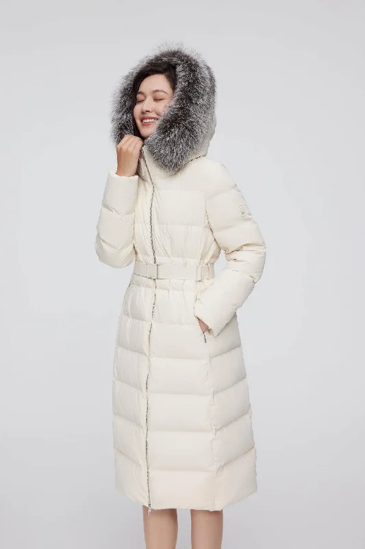 Full Length Hooded Goose Down Jacket With Fur Denim Jacket Leather Jacket Suede Jacket