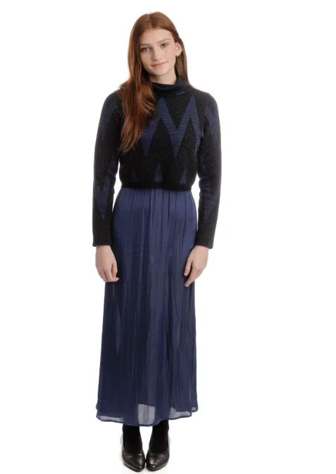 GLIMMER SWEATER AND SLIP DRESS SET Boxy Sweater Fitted Sweater A-Line