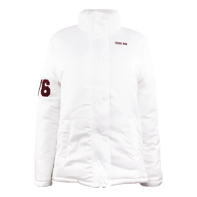 Texas A&M Naknek Puffer Jacket Zippered Jacket Buttoned Jacket Snapped Jacket