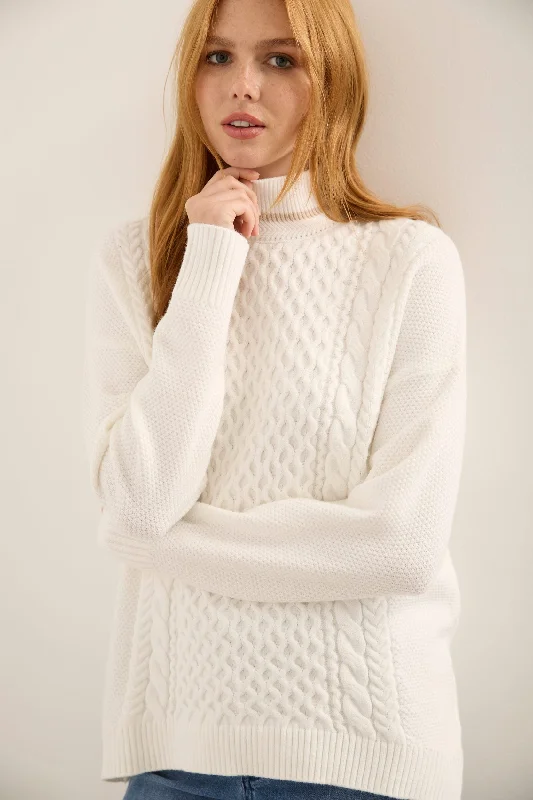 Oversized Cable-Knit Sweater Chenille Fabric Brocade Fabric Lace Fabric