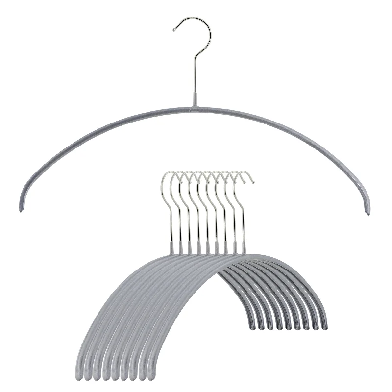 Euro Shirt, Sweater, Steel Non-Slip Clothing Hanger, Narrow Width, Model 36P, Silver Sequined Glittery Shiny