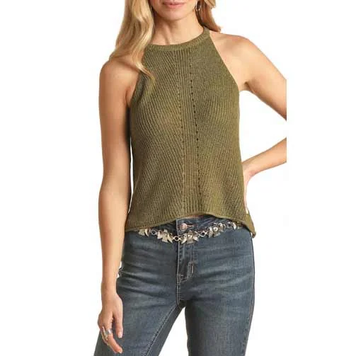Rock & Roll Cowgirl Women's Knit Halter Tank Top