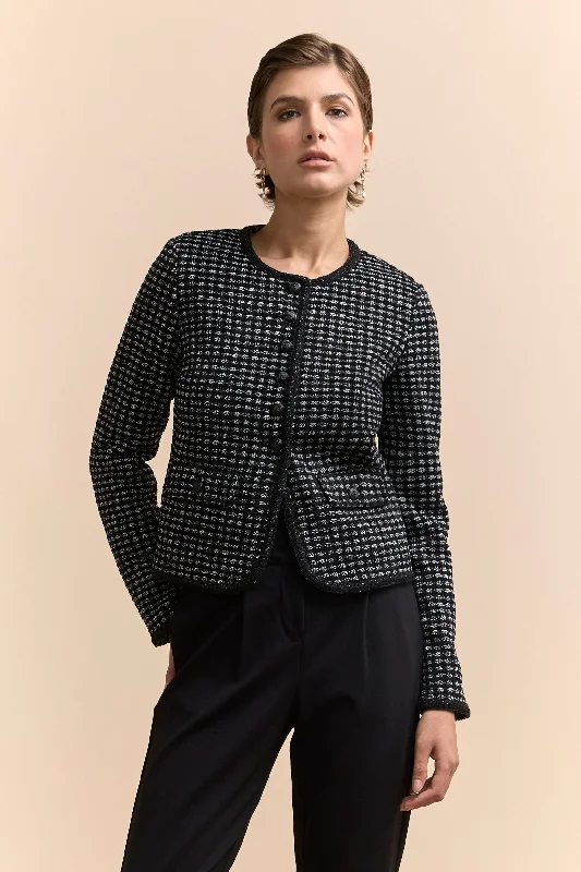 Short stretch jacket with pockets Embroidered Jacket Appliqued Jacket Beaded Jacket