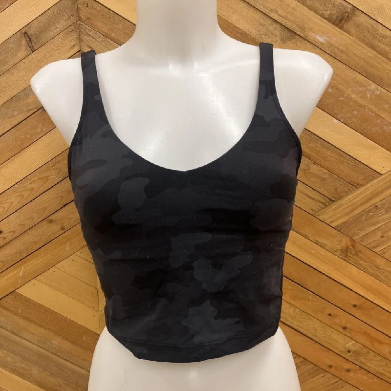 Lululemon - Women's Cropped Tank Top: Black/Camo-women-MD bold tank top