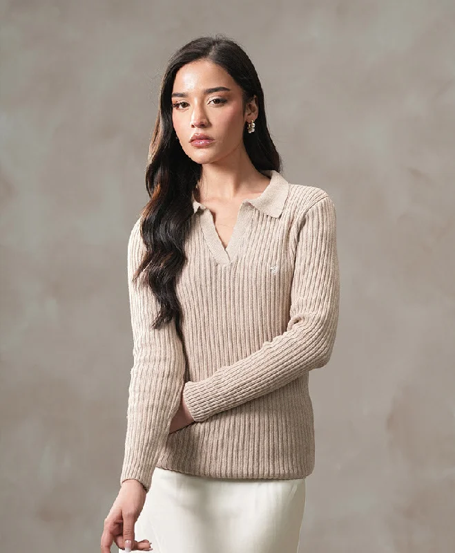 Skin POLO Sweater (Women) Knit Fabric Woven Fabric Fleece Fabric
