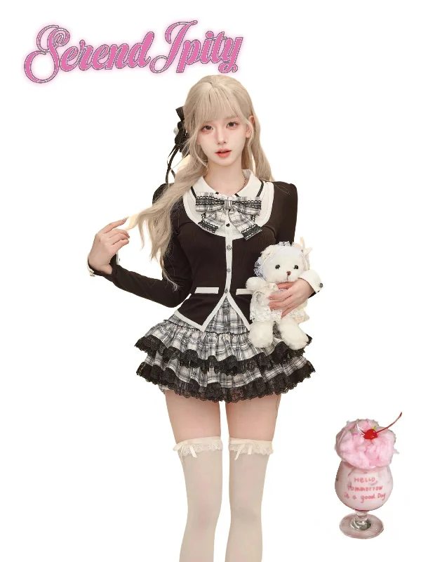 Serendipity Camellia Love Cake Skirt Set lace skirt feminine