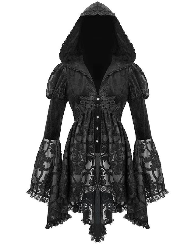 Devil Fashion Hollow Devotion Womens Gothic Hooded Jacket Denim Jacket Leather Jacket Suede Jacket