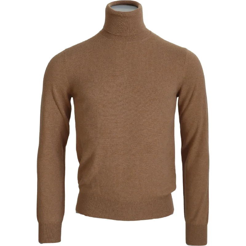 Dolce & Gabbana Beige Cashmere Turtleneck Pullover Sweater Wrist Length Sleeve