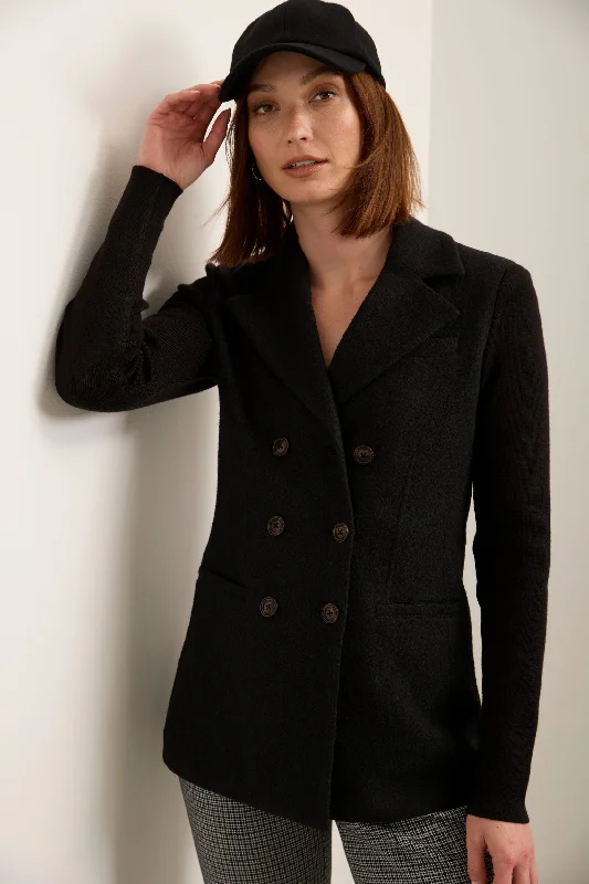 Double Breasted Tweed Jacket Herringbone Jacket Checkered Jacket Solid Jacket