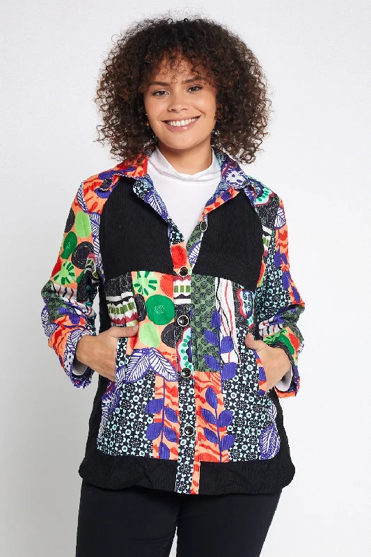 Phoenix Corduroy Jacket - Multi Faux Fur Jacket Real Fur Jacket Shearling Jacket