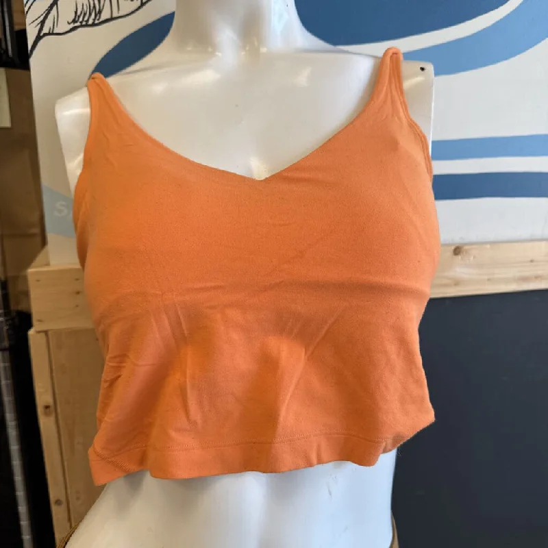 Lululemon - Women's Cropped Tank Top: Orange-women- off shoulder tank