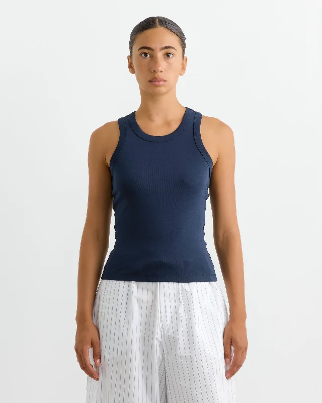 Hannah Tank in Navy turquoise tank top