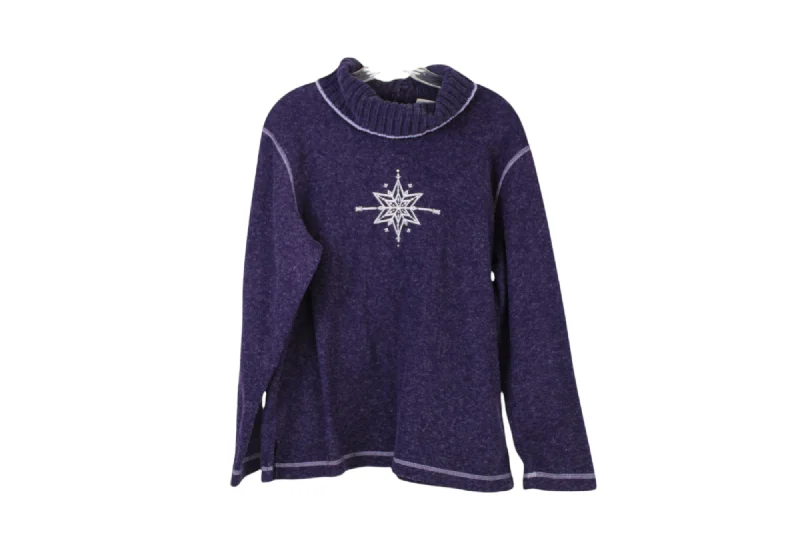 Basic Editions Purple Turtleneck Sweater | M Fleece Fabric Down Fabric Feather Fabric