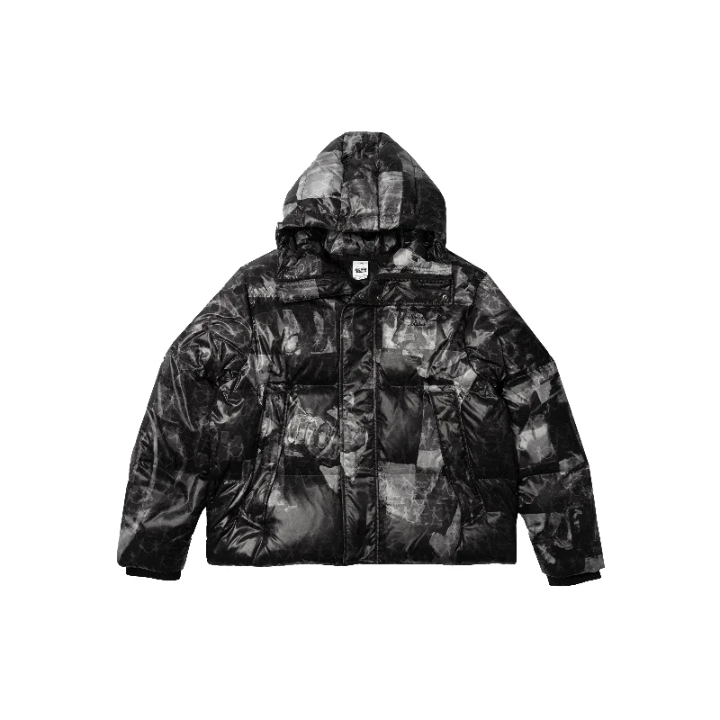 Puma x KidSuper MMQ AOP Puffer Jacket Black Elasticated Jacket Padded Jacket Insulated Jacket
