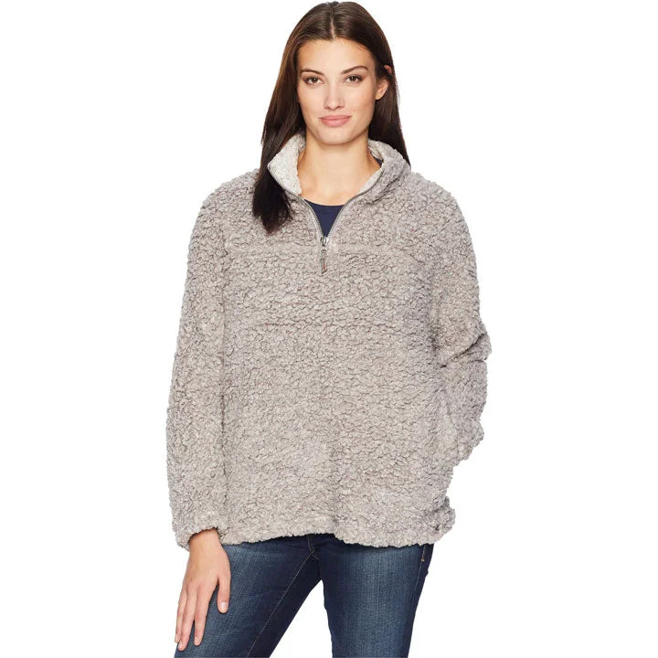 Dylan Soft Shearling Tipped Pile 1/4 Zip Stadium Pullover Womens Oversized Cozy Pullover