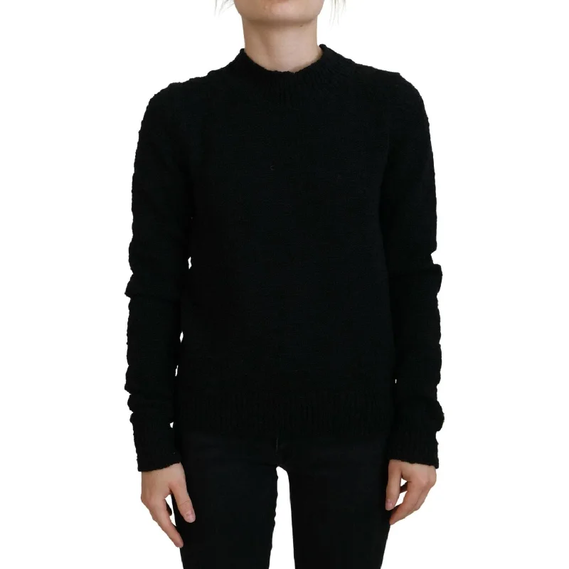 Dolce & Gabbana Elegant Virgin Wool Pullover Sweater Ruffled Neck Pullover