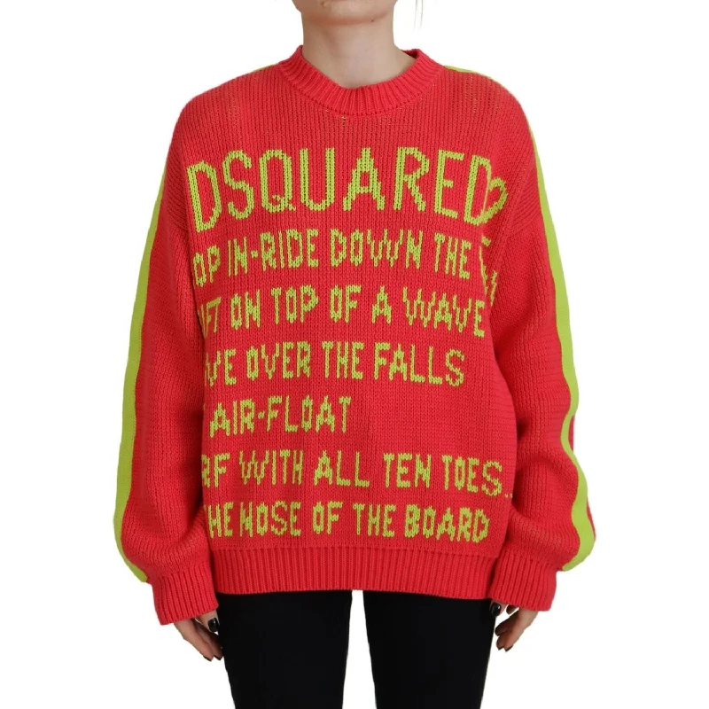 Dsquared² Multicolor Cotton Knitted Crewneck Pullover Sweater Open Front Cardigan