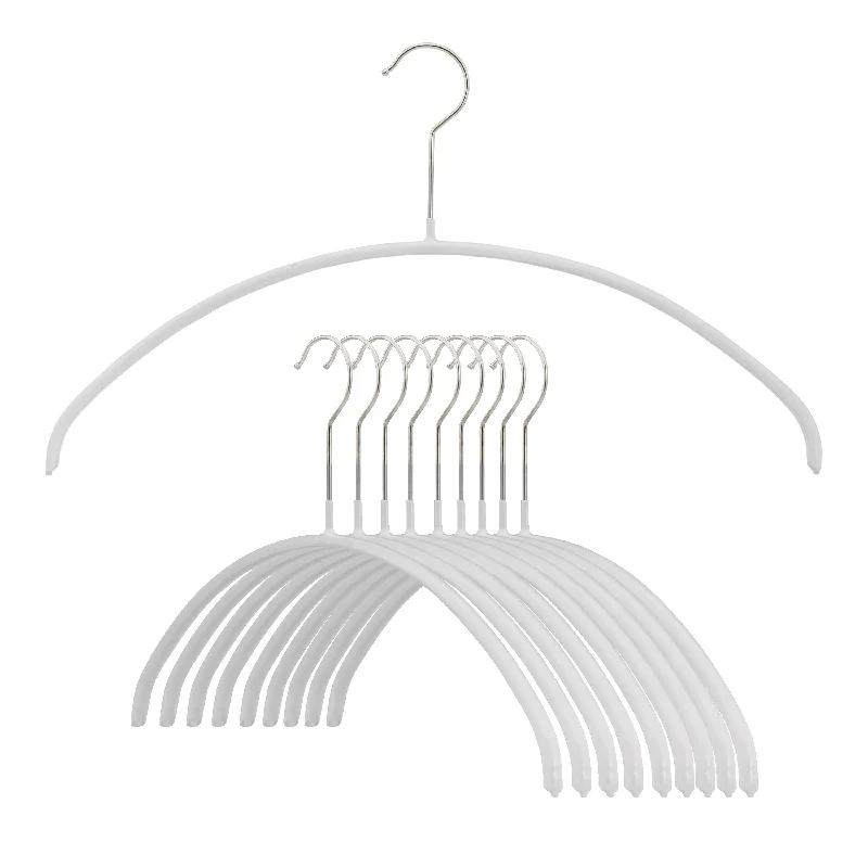 Euro Shirt, Sweater, Steel Non-Slip Clothing Hanger, Narrow Width, Model 36P, White Stylish Fashionable Trendy