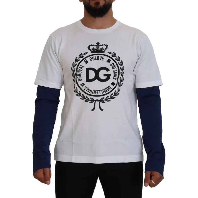 Dolce & Gabbana Elegant Crew-Neck Pullover Sweater Shirred Sleeve Feminine