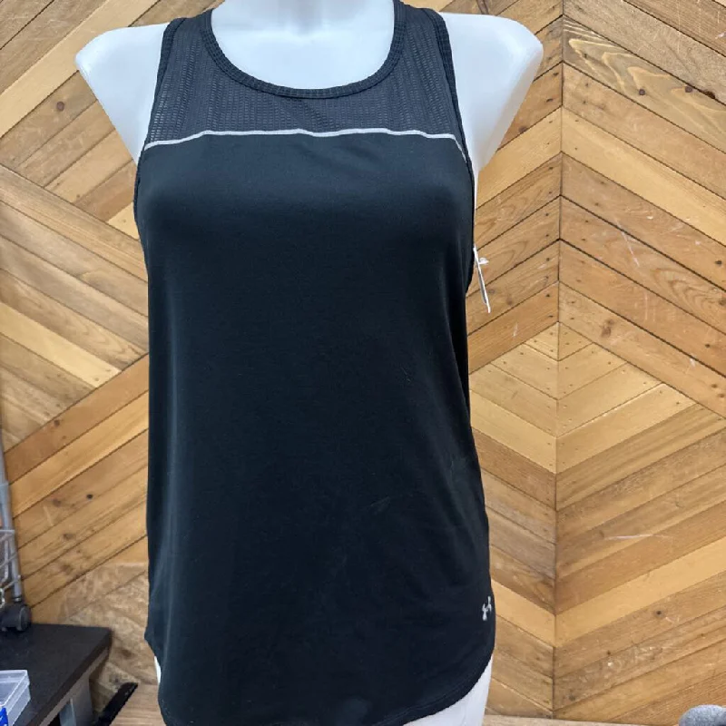 Under Armour Black Sports Tank Top: black-women-MD lemon yellow tank