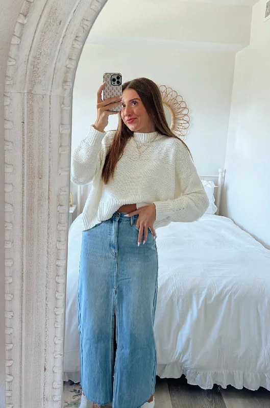 DENIM MAXI SKIRT velvet skirt luxurious