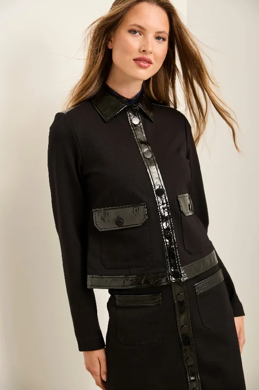 Ponte Jacket With Latex Detail Corduroy Jacket Velvet Jacket Brocade Jacket