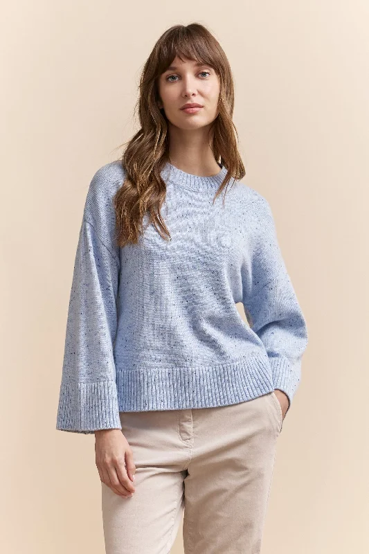 Crew neck cropped sweater Tailored Straight A-Line