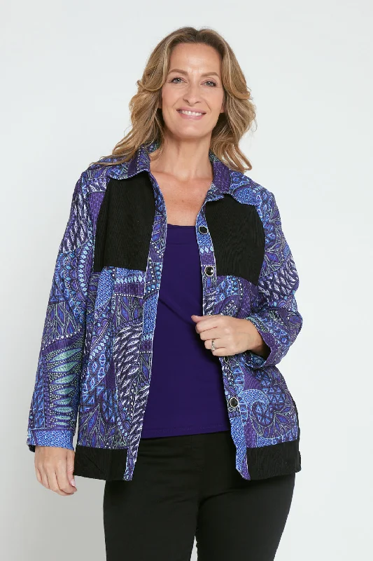 Phoenix Corduroy Jacket - Amethyst Peridot Chenille Fabric Brocade Fabric Lace Fabric