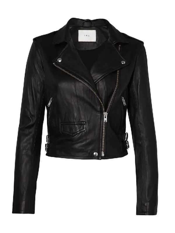 Ashville Leather Moto Jacket Embroidered Jacket Appliqued Jacket Beaded Jacket