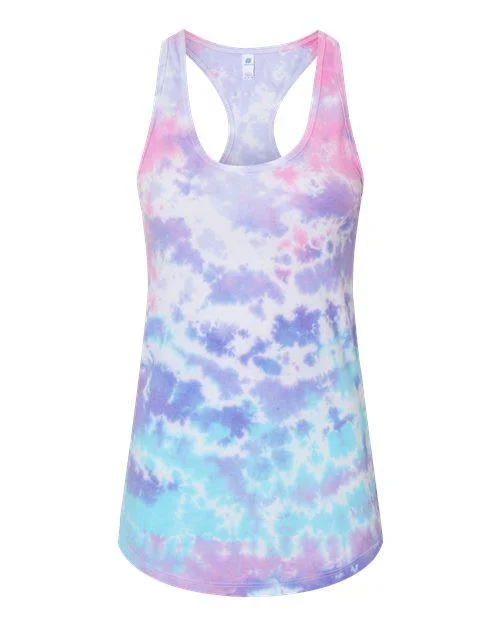 Colortone Women's Tie-Dyed Racerback Tank Top 3400 sequin tank top