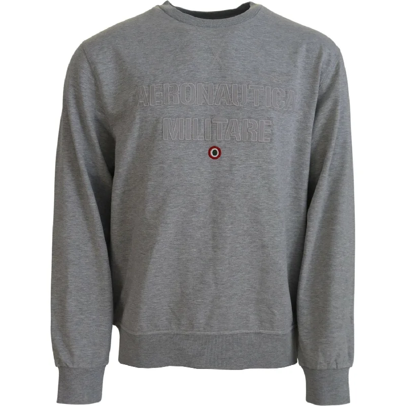 Aeronautica Militare Elegant Gray Pullover Sweater Angora Wool Cozy