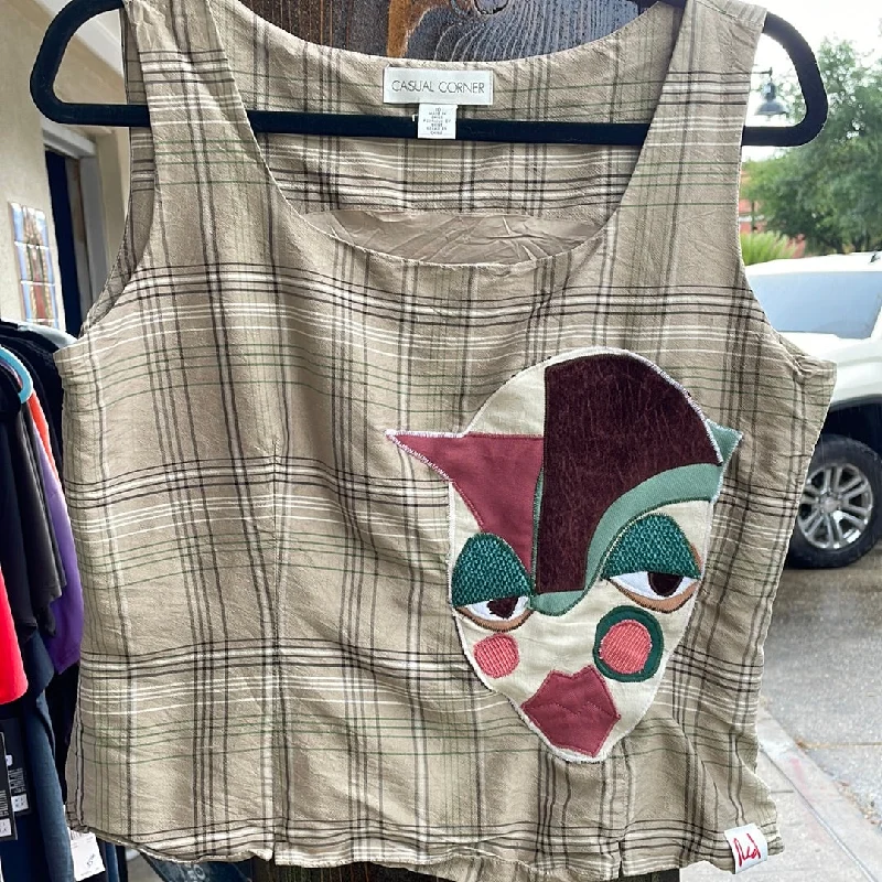 Red By Design #137 Come At Me With Respect Plaid Tank sage tank top