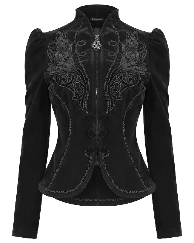 Devil Fashion Womens Susurrus Jacket - Black Bomber Jacket Anorak Windbreaker