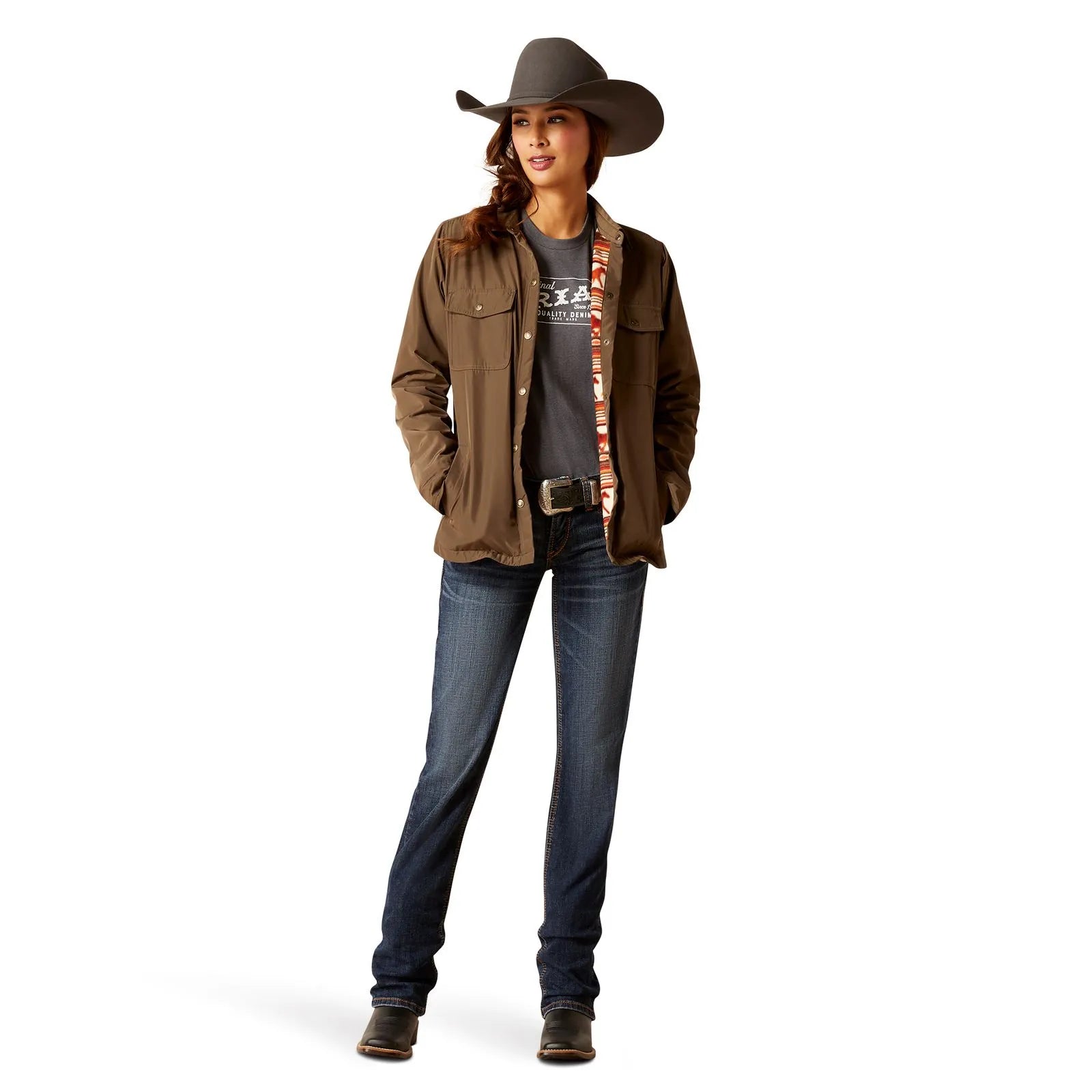 Women's Ariat Dilon Shirt Jacket Print Jacket Jacquard Jacket Embroidered Jacket