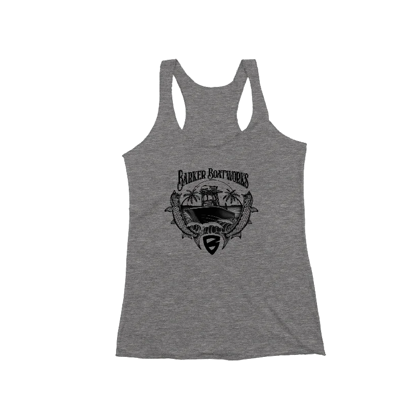 Triblend Racerback Tank Twin Tarpon white tank top