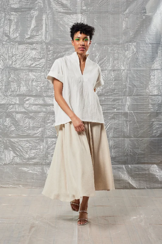 Collared Pullover (Ivory) Leg Sleeve Comfort