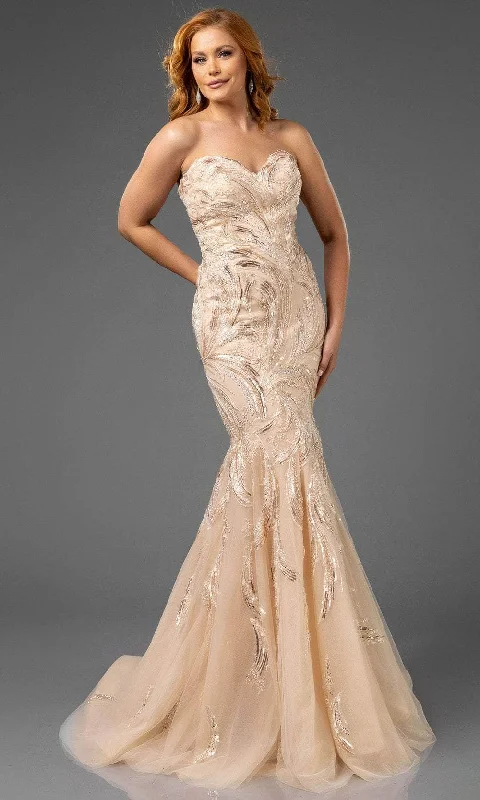 Terani Couture 251P4388 - Trumpet Skirt Beaded Ornate Prom Gown chiffon skirt flowing