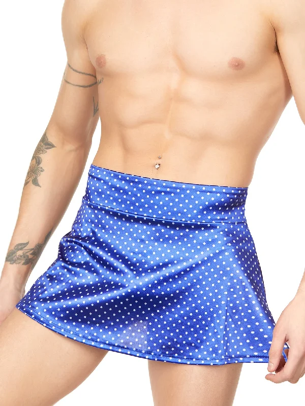 Polka Dot Satin Skirt asymmetrical skirt cut