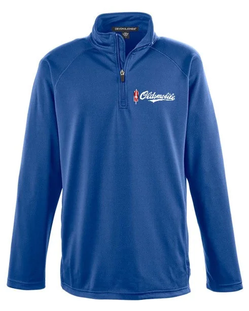 Oldsmobile Script 1/4 Zip Pullover Athletic Jacket Open Front Cardigan