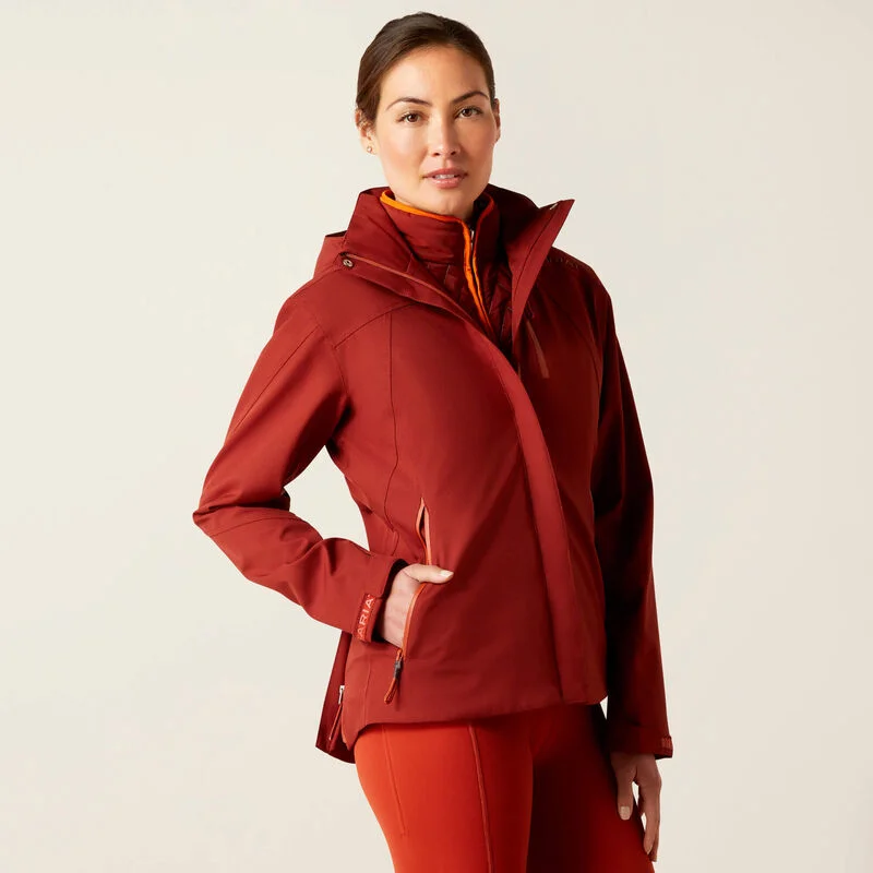 Women's Ariat Coastal Waterproof Jacket Ribbed Jacket Pleated Jacket Ruffled Jacket