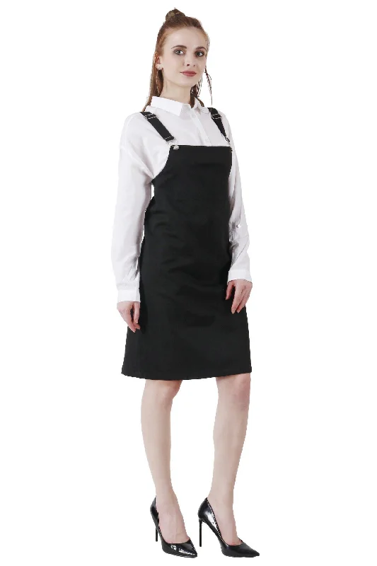 Black Solid Skirt Dungaree wool skirt warm
