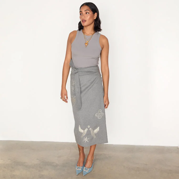 Grey Midnight Romance Jaspre Skirt high slit skirt