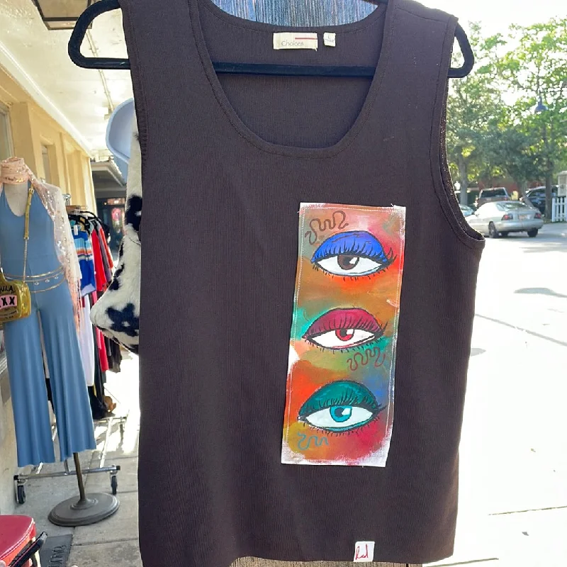 Red By Design #132 Eye See The Future Brown Tank silver tank top