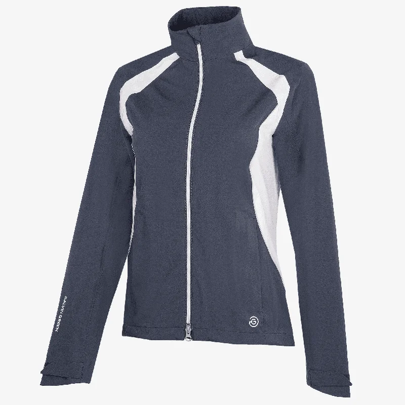 Amy - Waterproof golf jacket Denim Fabric Leather Fabric Suede Fabric