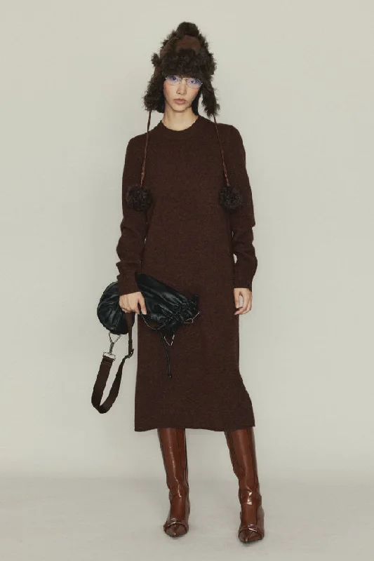 100 Wool pullover A-Line dress | 2 color Bishop Sleeve Elegant