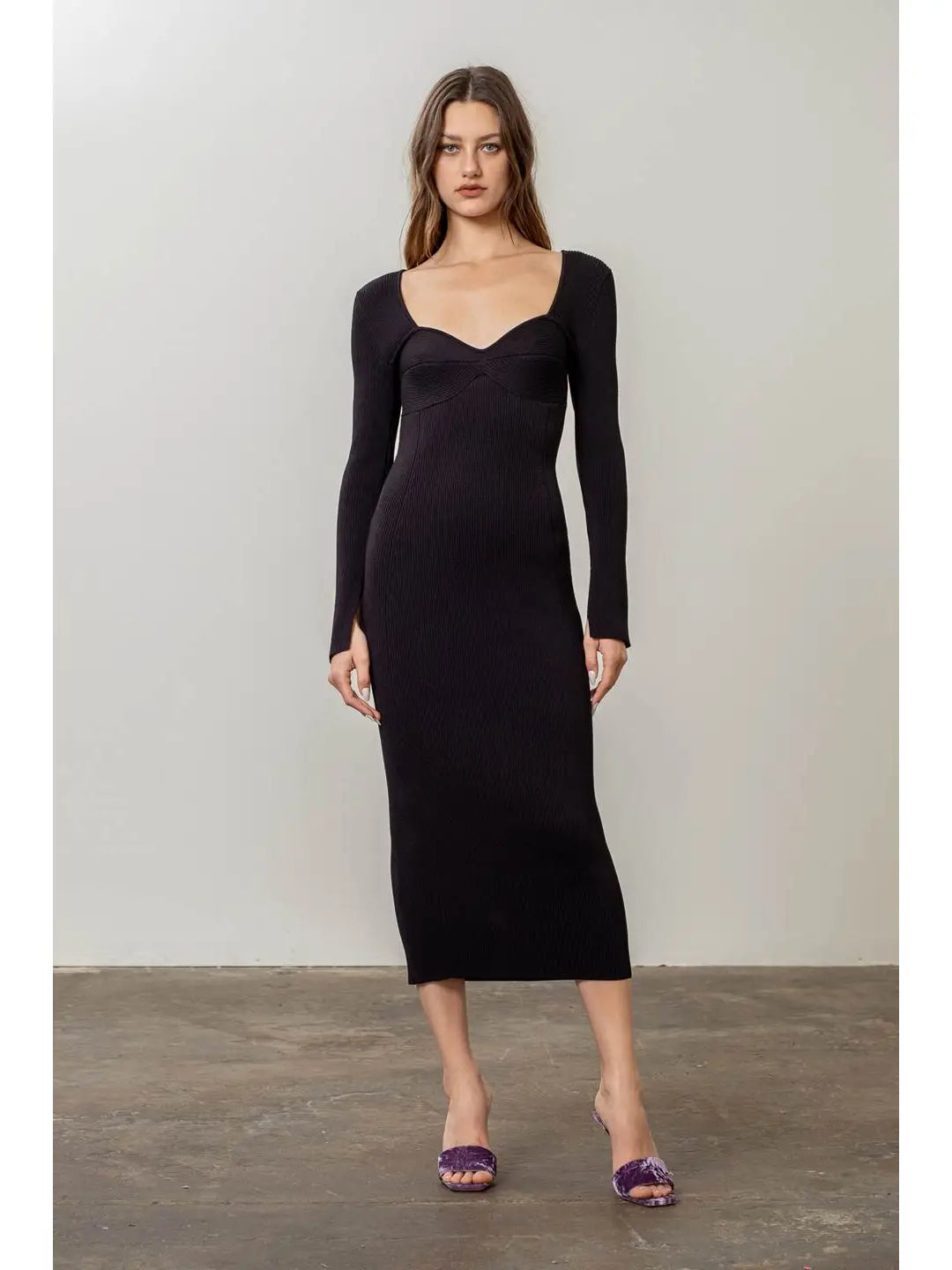 Moon River Ribbed Sweater Midi Soft Cozy Warm